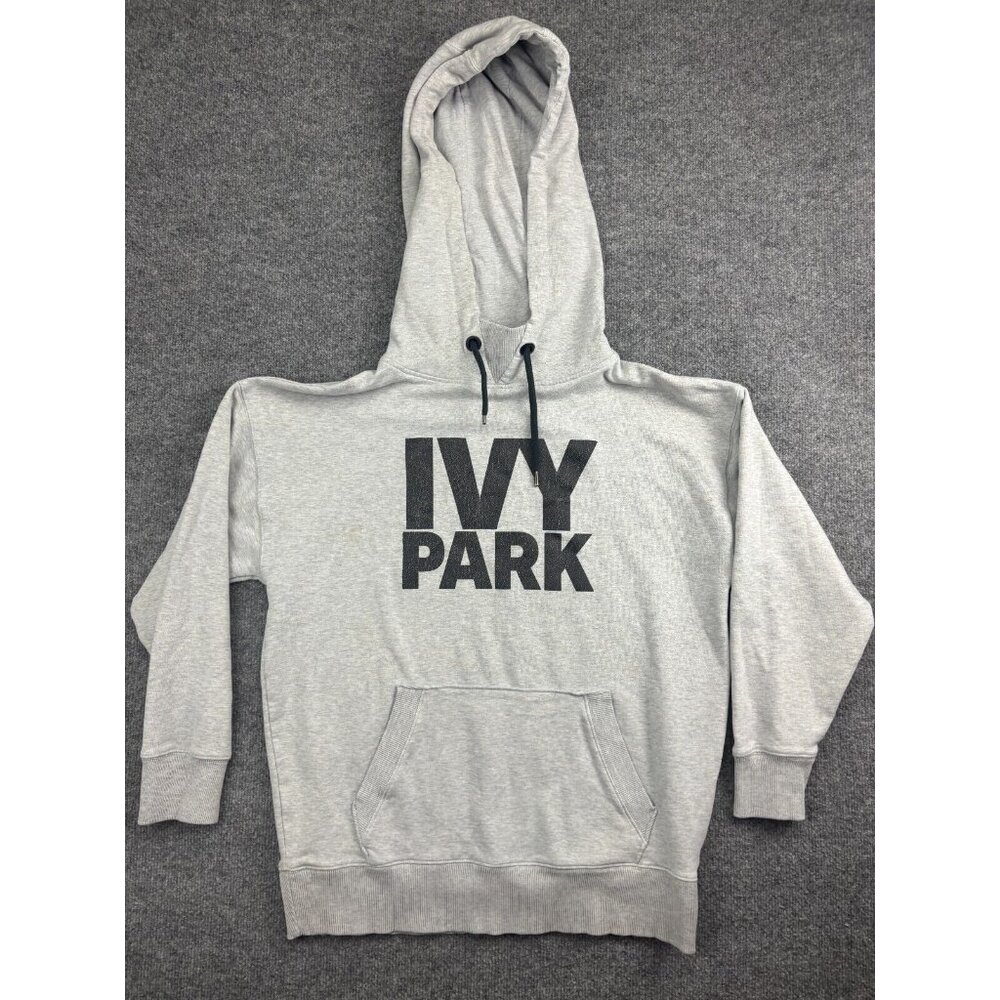 Ivy Park Adidas Hoodie Women's Medium Gray Pullover Sweatshirt BIG‎ LOGO